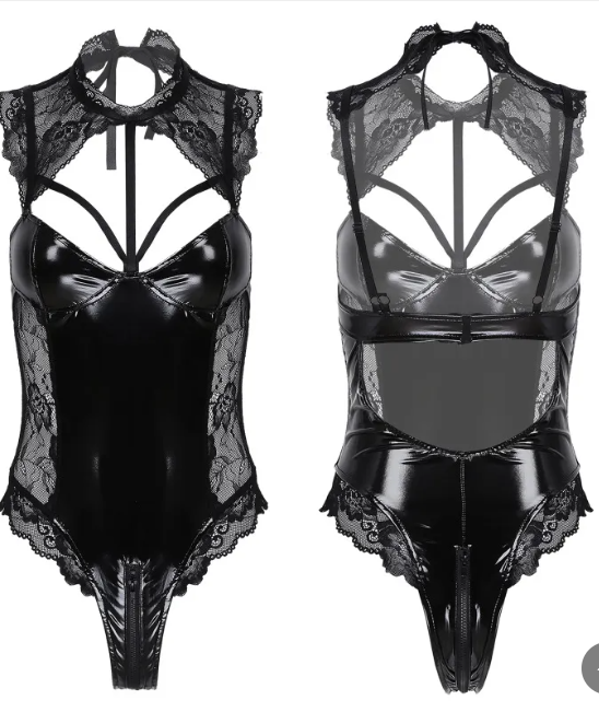 Body in Similpelle e Pizzo – Effetto Wet Look