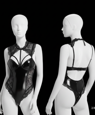 Body in Similpelle e Pizzo – Effetto Wet Look